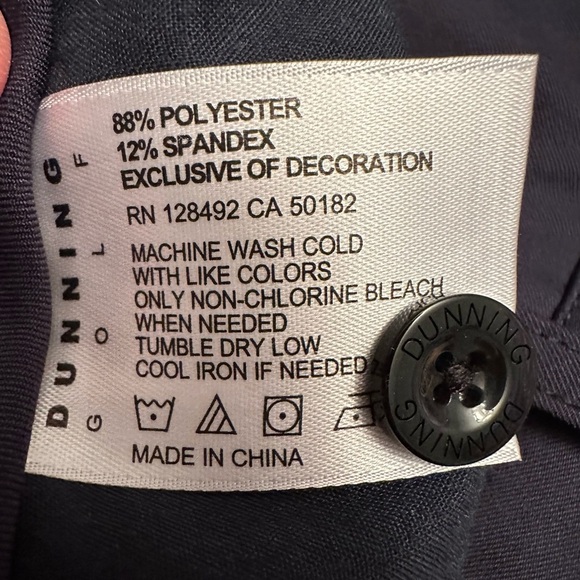 Dunning Mens 36x32 Everbest Blue Golf Performance Straight Leg Flat Front Pants - Picture 4 of 9